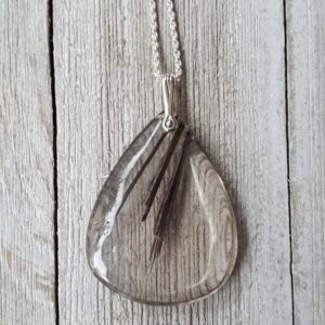 Dramatic Copper Rutilated Quartz Pendant - Sterling Silver - Choice Of Chain