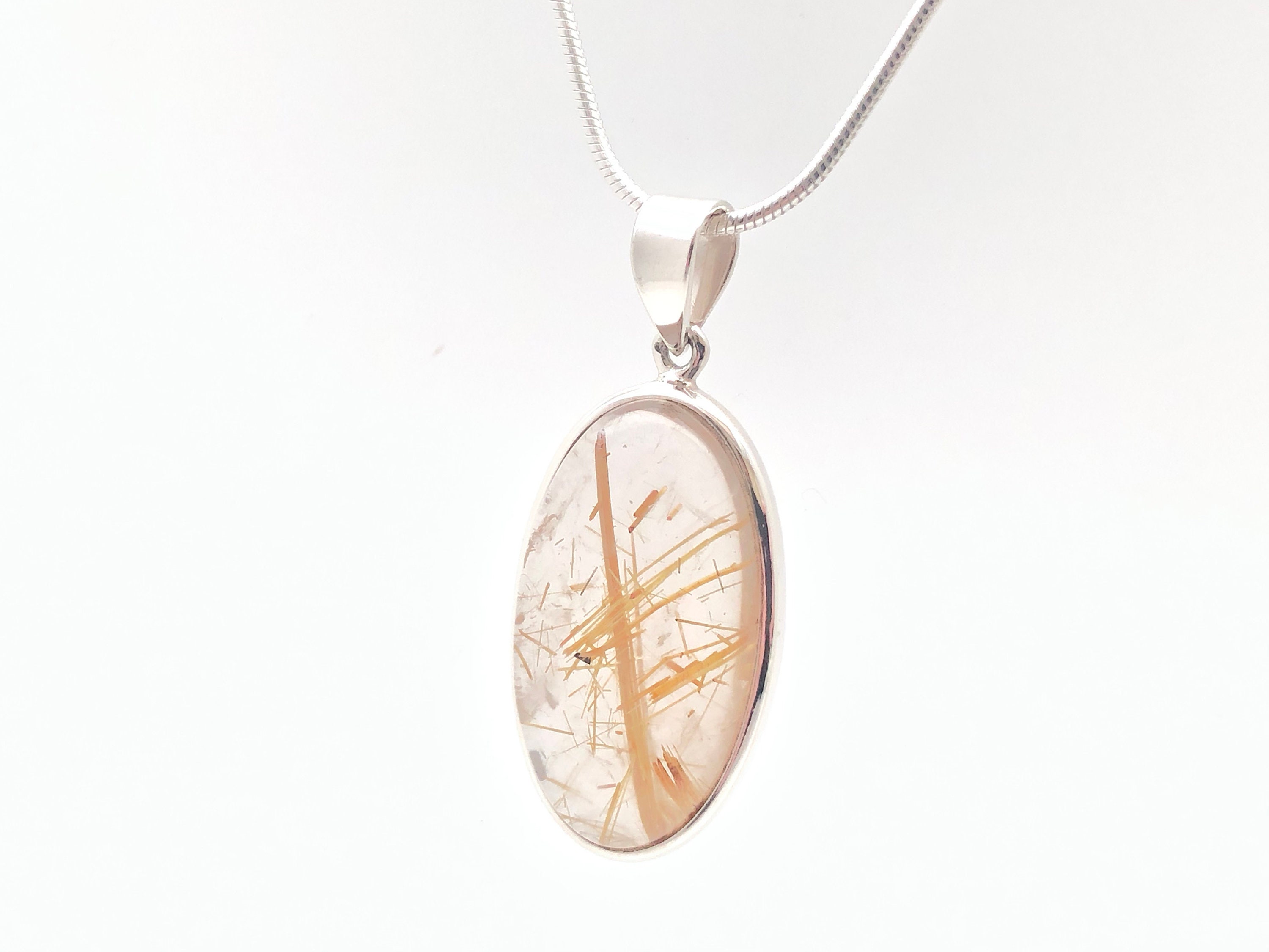 Golden Rutile Quartz 925 Sterling Silver Pendant Golden Rutile Quartz 925 Sterling Silver Pendant