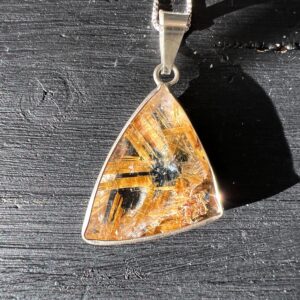 Golden Rutilated Quartz Pendant | Star Rutile Venus Hair | Spiritual Gift for Her