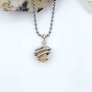 Rutilated Quartz Necklace, Wire Wrapped Rutilated Quartz Pendant, Rutile Quartz