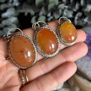 Red Rutile Quartz pendant necklace, .925 sterling silver, faceted, square, triangle