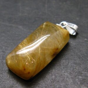 Rutilated Quartz Silver Pendant From Brazil - 1.1" - 3.85 Grams