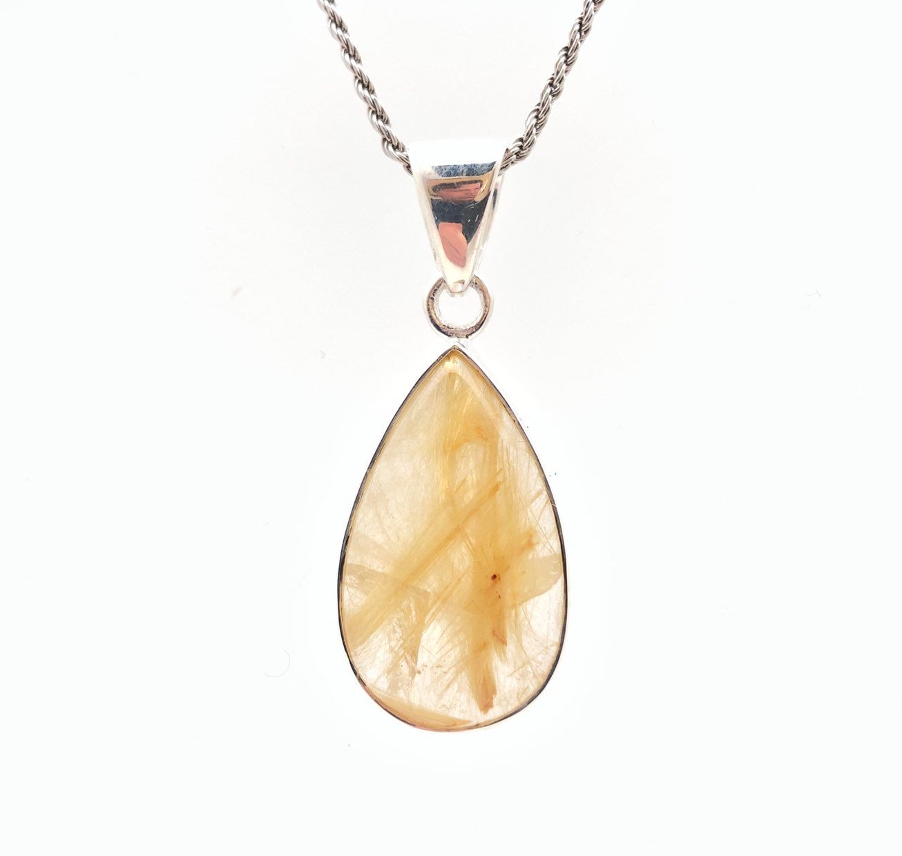 Rutilated Quartz Pendant // Teardrop Rutilated Quartz Pendant // Sterling Silver Setting // Quartz Jewelry Rutilated Quartz Pendant // Teardrop Rutilated Quartz Pendant // Sterling Silver Setting // Quartz Jewelry