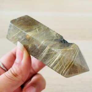 Rutilated Quartz Crystal Point: Golden Gemstone Tower (140G) Rutilated Quartz Crystal Point: Golden Gemstone Tower (140G)