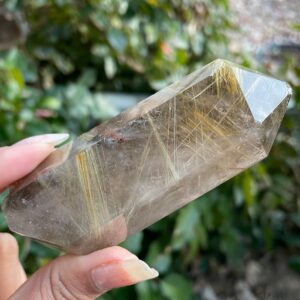Rutilated Quartz Crystal Tower (158G): Golden Rutile Gemstone Point Rutilated Quartz Crystal Tower (158G): Golden Rutile Gemstone Point