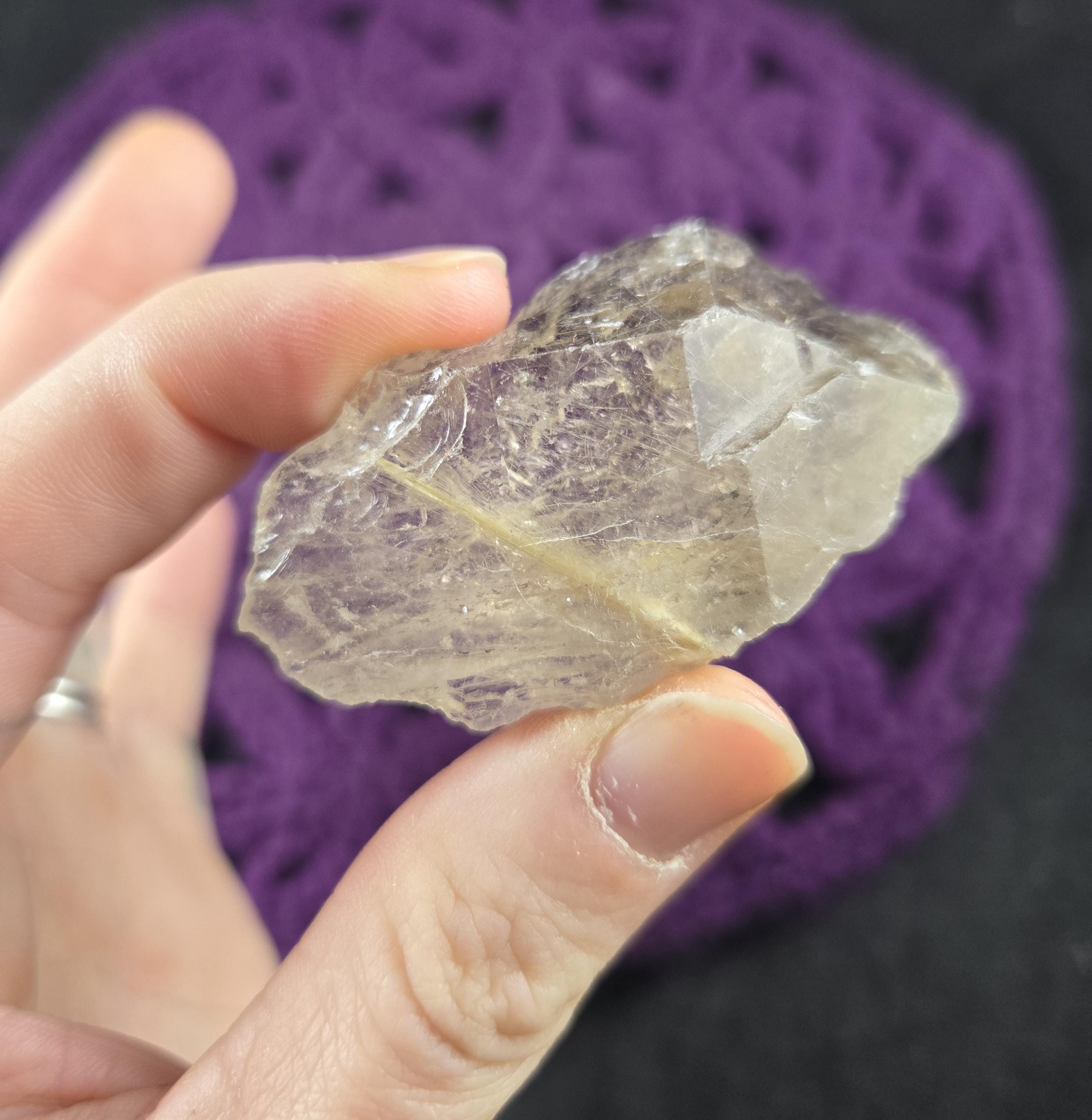 Rutilated Quartz Crystal Point Rutile Brazil Partially Terminated Golden Rutilated Etched Small