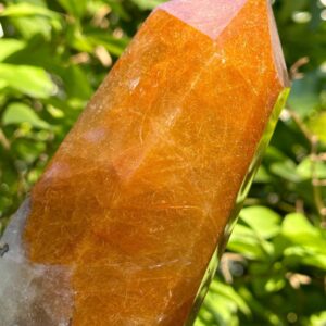 Rare Big Golden Star Rutile Quartz Crystal Point-polished/Golden Needle Quartz Inclusion/Titanium Crystal-1180 g Rare Big Golden Star Rutile Quartz Crystal Point-polished/Golden Needle Quartz Inclusion/Titanium Crystal-1180 g