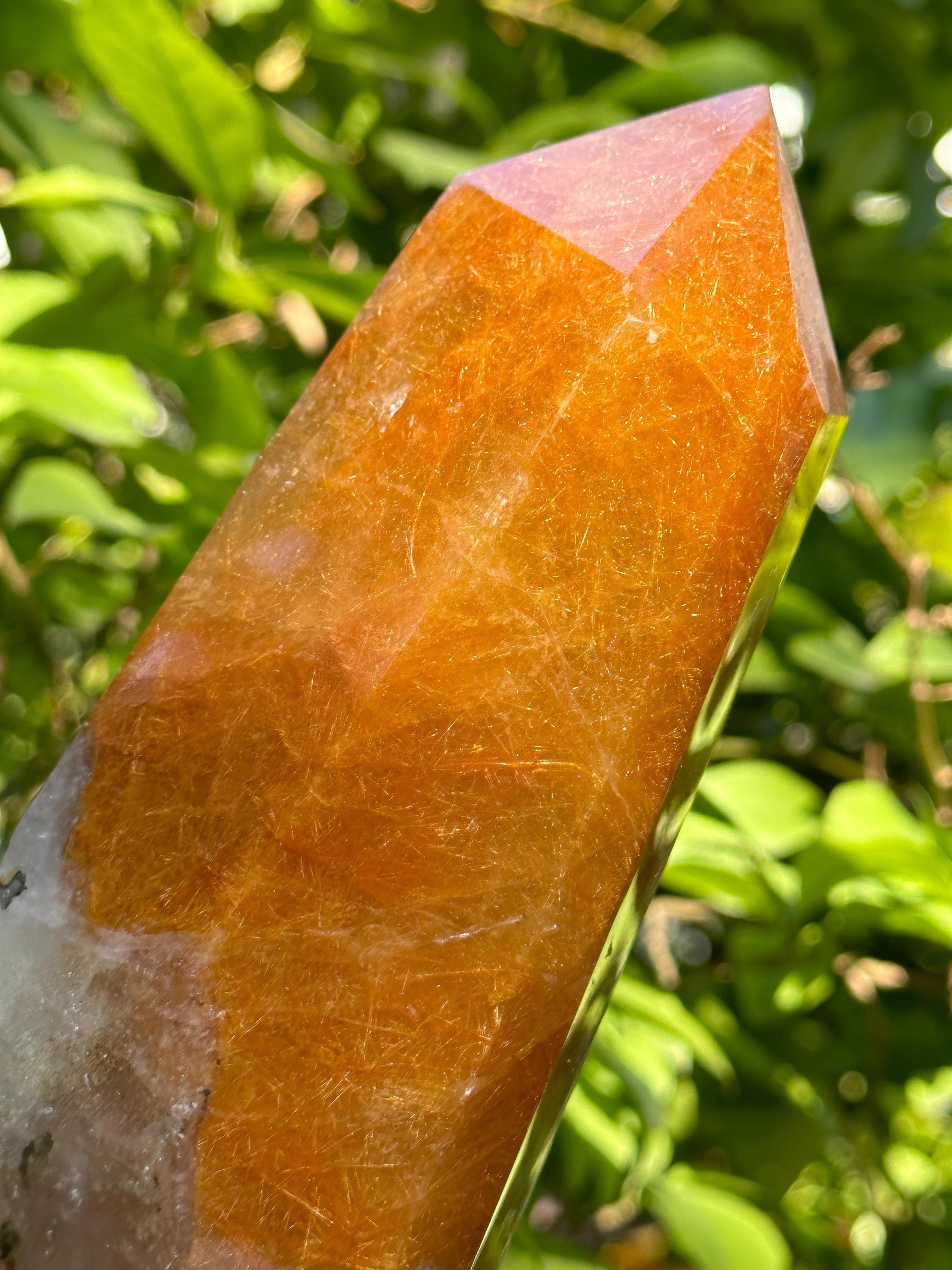 Rare Big Golden Star Rutile Quartz Crystal Point-polished/golden Needle Quartz Inclusion/titanium Crystal-1180 G