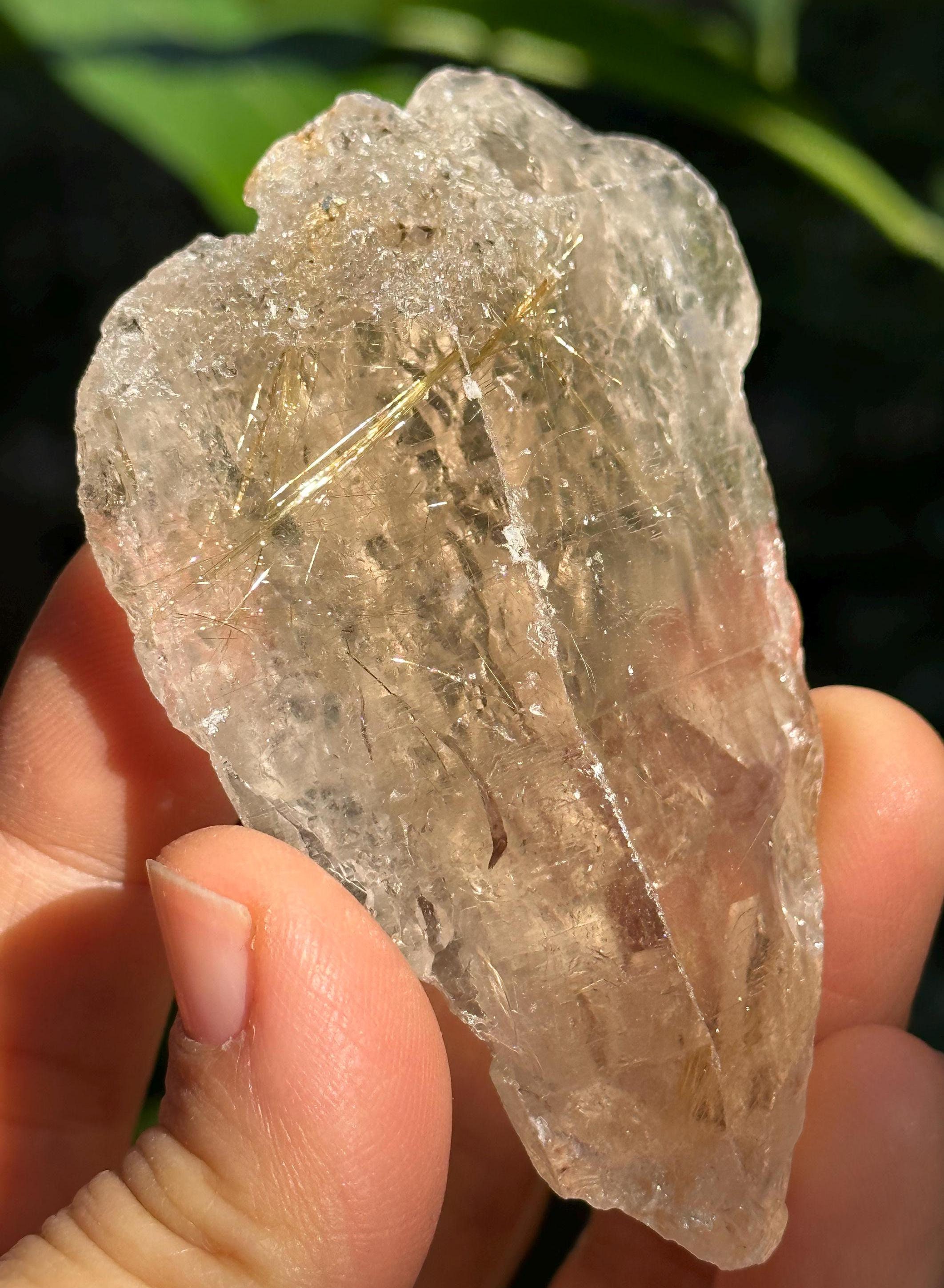 Rare Natural Raw Rutile Quartz Double Terminated Double Sided Crystal Point/golden Rutilated Needles Energy Crystal/reiki/meditation-62 G Rare Natural Raw Rutile Quartz Double Terminated Double Sided Crystal Point/golden Rutilated Needles Energy Crystal/reiki/meditation-62 G
