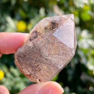 Silver Rutilated Quartz Crystal Point: Natural Gemstone Tower (158G) Silver Rutilated Quartz Crystal Point: Natural Gemstone Tower (158G)