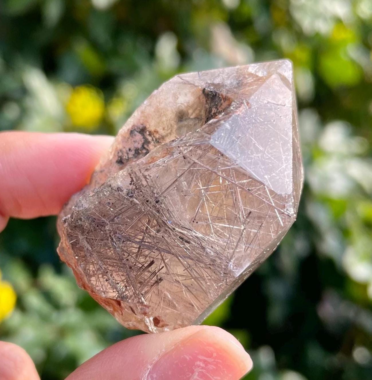 Silver Rutilated Quartz Crystal Point: Natural Gemstone Tower (158g) Silver Rutilated Quartz Crystal Point: Natural Gemstone Tower (158g)