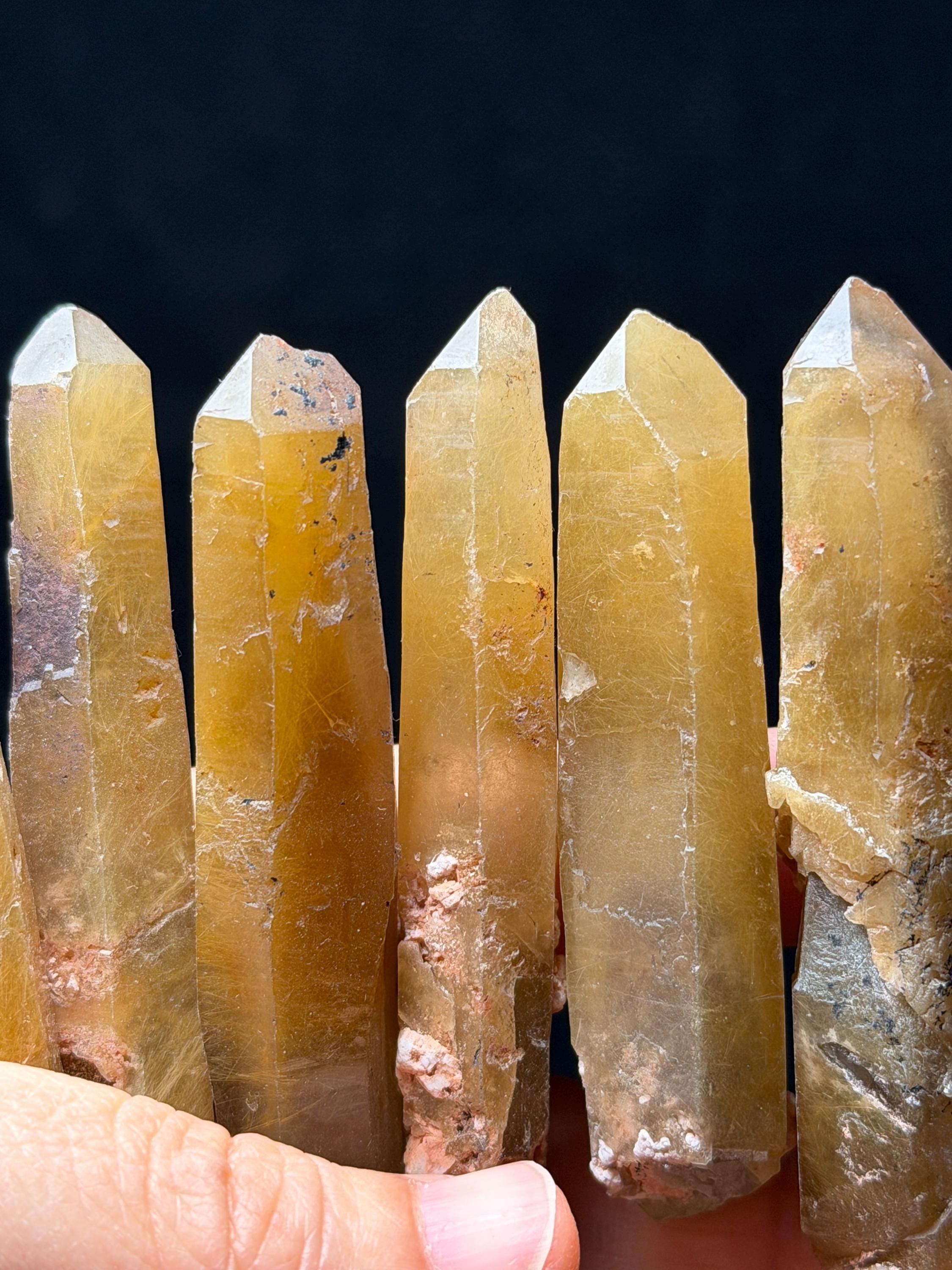 You Pick! Golden Rutile Angel's Wing Amphibole Included In Quartz Crystal Point/inclusion Quartz/rutilated Quartz Collection/jewelry Making