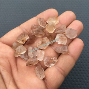25 Copper Rutile Quartz Rough Gemstone Chunks: Natural Healing Crystals