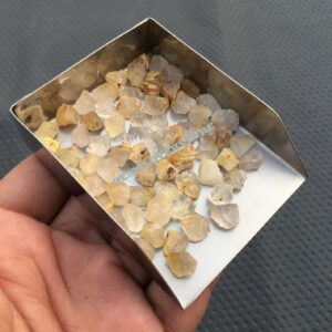 50 Golden Rutile Quartz Raw Gemstones: Natural Untreated Rough (6-8 MM)