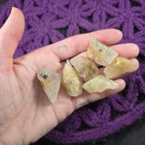 6 Rough Rutilated Quartz Crystals Raw Rutile Crystals Natural Unique Gold Golden Bulk Lot Cabbing Cutting Jewelry Making Wholesale