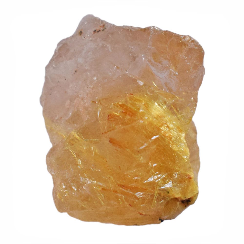 Raw Golden Rutilated Quartz, Angel Hair Gemstone (48 Cts, 30x22x15 Mm)