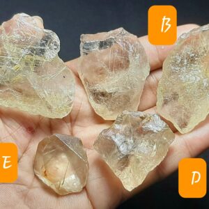 Golden Rutile Quartz Specimen: Raw Crystal Slice, Healing Stone