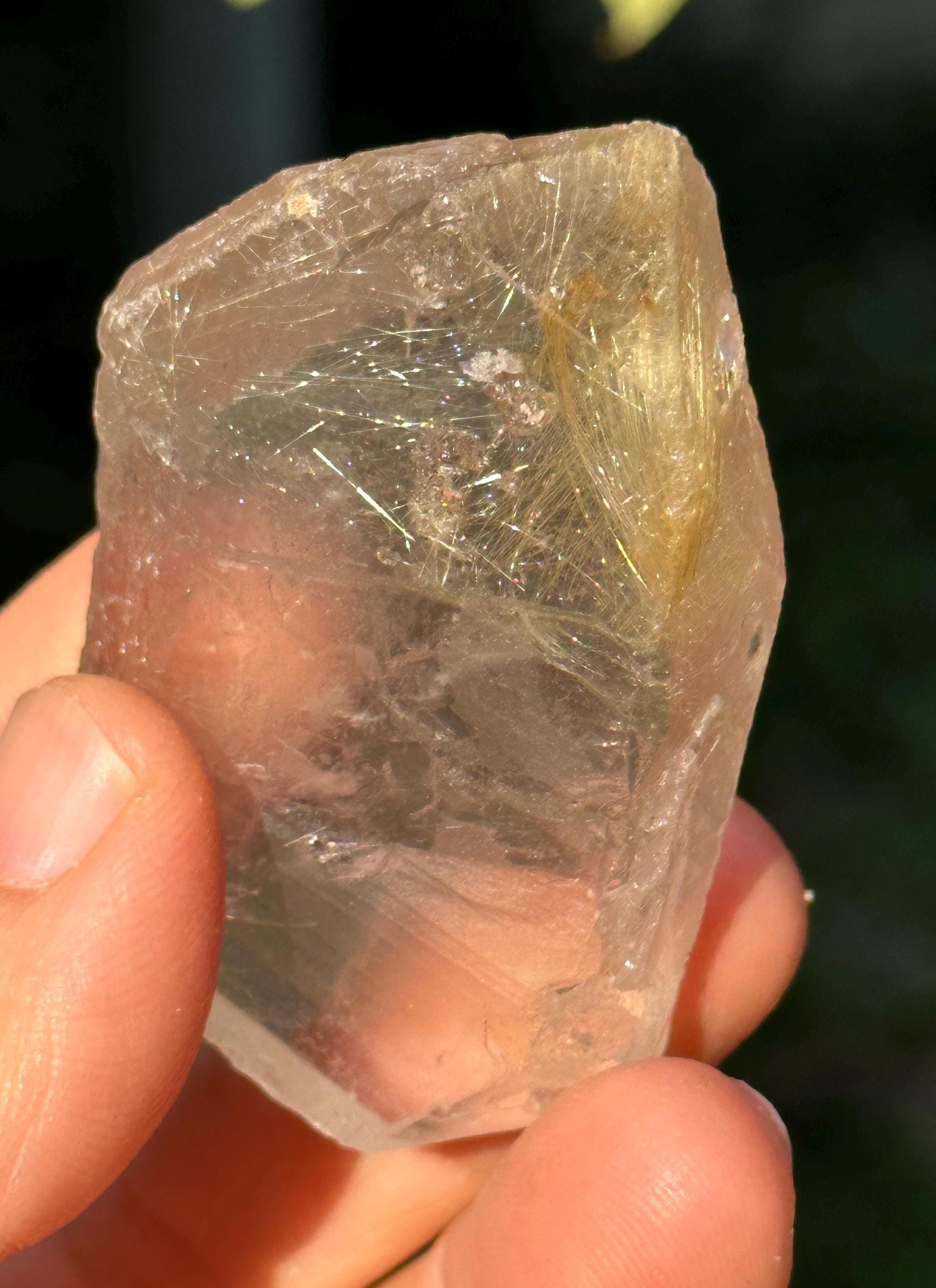 Natural Raw Rutile Quartz Record-keeper Double Terminated Double Sided Crystal/golden Rutilated Needles Energy Crystal/reiki/meditation-41 G