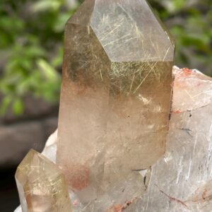 Rare Natural Raw Rutile Quartz Crystal/Golden Rutilated Needles Energy Crystal/Reiki/Meditation-1475 g