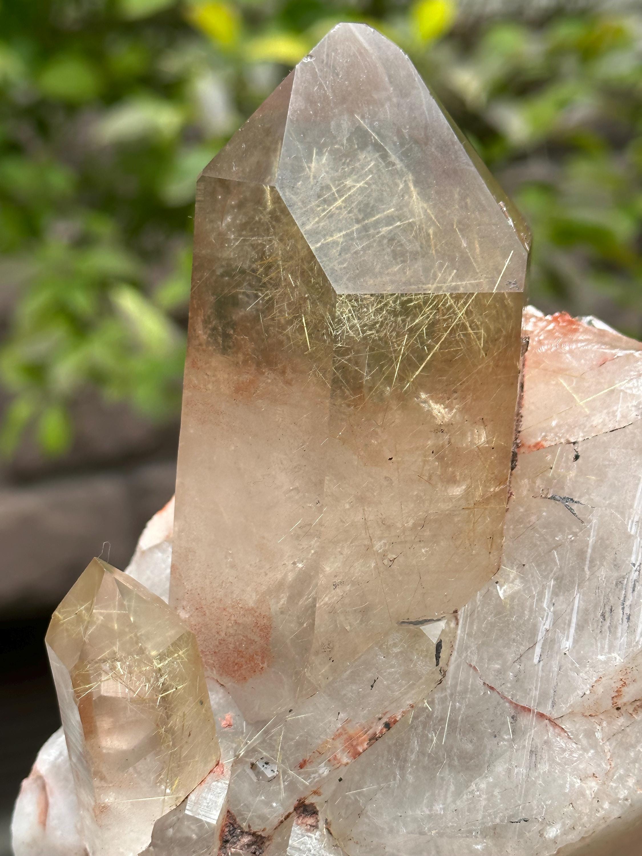 Rare Natural Raw Rutile Quartz Crystal/golden Rutilated Needles Energy Crystal/reiki/meditation-1475 G