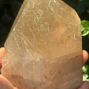 Rare Natural Raw Rutile Quartz Crystal/Golden Rutilated Needles Energy Crystal/Reiki/Meditation- 678 g