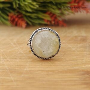 Handmade Rutilated Quartz Ring: 925 Sterling Silver Rutile Jewelry