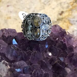 Rutilated Quartz Ring, Size 8