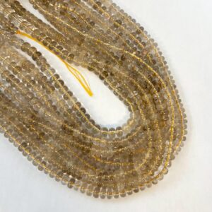 rutilated quartz 6x3mm 7x3mm rondelle gemstone beads -15.5 inch strand