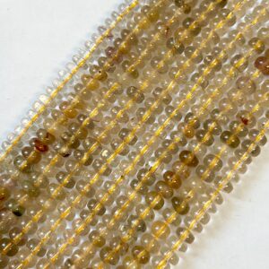 Rutilated Quartz 6x3mm rondelle gemstone beads -15.5 inch strand