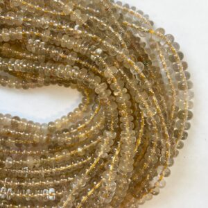 Rutilated Quartz 7x(3-5)mm rondelle gemstone beads -15.5 inch strand