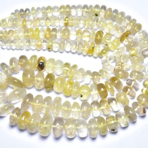 Golden Rutile Rondelle Beads - 7 inches - Natural Beautiful Smooth Golden Rutile Quartz  Rondelle Strands - Size is 6 - 10 mm #424