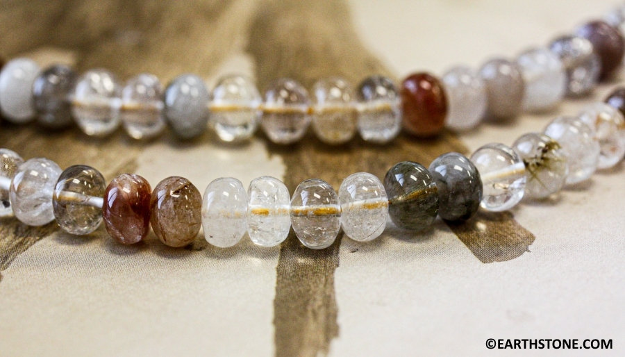 M/ Rutilated Quartz 10mm/ 8mm Rondelle Loose Beads 15.5" Strand Multi Color Rutilated Quartz Smooth Rondelle For Jewelry Making M/ Rutilated Quartz 10mm/ 8mm Rondelle Loose Beads 15.5" Strand Multi Color Rutilated Quartz Smooth Rondelle For Jewelry Making