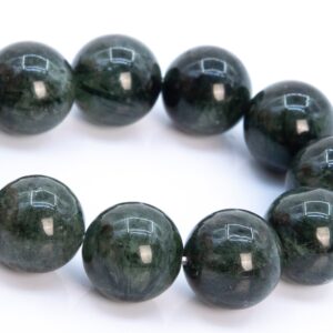 10MM Deep Green Rutilated Quartz Beads Grade A+ Genuine Natural Gemstone Half Strand Round Loose Beads 8" Bulk Lot Options (116536h-1986)