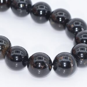 12mm Fully Black Rutilated Quartz Beads Grade Aaa Genuine Natural Gemstone Half Strand Round Loose Beads 8" Bulk Lot Options (108779h-2781)