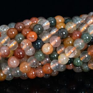 4mm Multicolor Rutilated Quartz Beads Grade Aaa Genuine Natural Gemstone Round Loose Beads 15" / 7.5" Bulk Lot Options (112196)