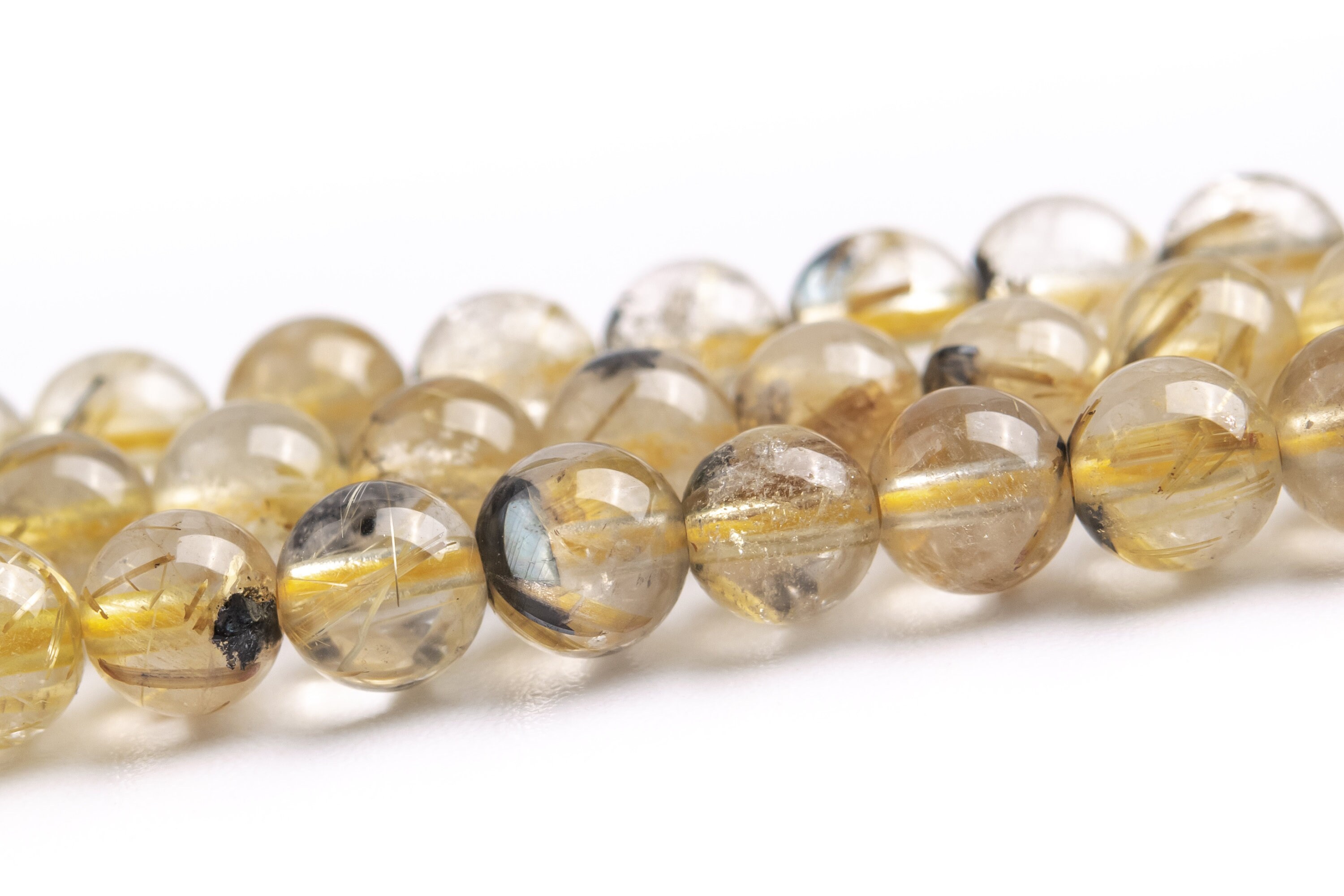 5mm Titanium Golden Rutile Quartz Beads Grade Aa Genuine Natural Gemstone Full Strand Round Loose Beads 15" (121482-472)
