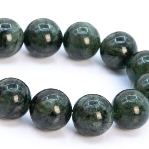8-9MM Deep Green Rutilated Quartz Beads Grade AA Genuine Natural Gemstone Half Strand Round Loose Beads 7" Bulk Lot Options (116542h-1987)