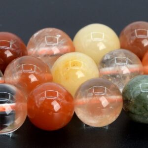 8MM Multicolor Rutilated Quartz Beads Grade AAA Genuine Natural Gemstone Full Strand Round Loose Beads 15" Bulk Lot Options (107339-2352)