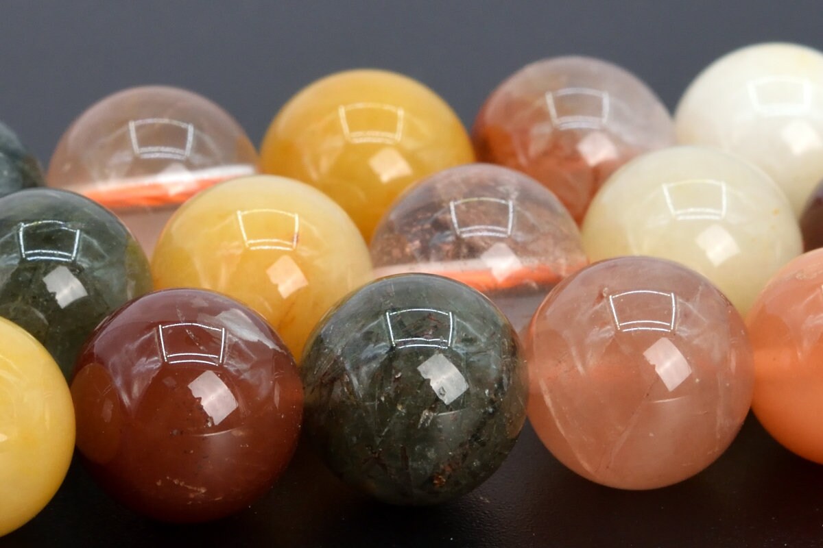 9-10mm Multicolor Rutilated Quartz Beads Grade Aaa Genuine Natural Gemstone Full Strand Round Loose Beads 15" Bulk Lot Options (107341-2351)