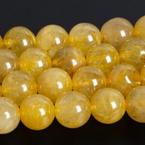 Gold Rutile Quartz Beads Genuine Natural Grade A+ Gemstone Round Loose Beads 8MM 10MM Bulk Lot Options