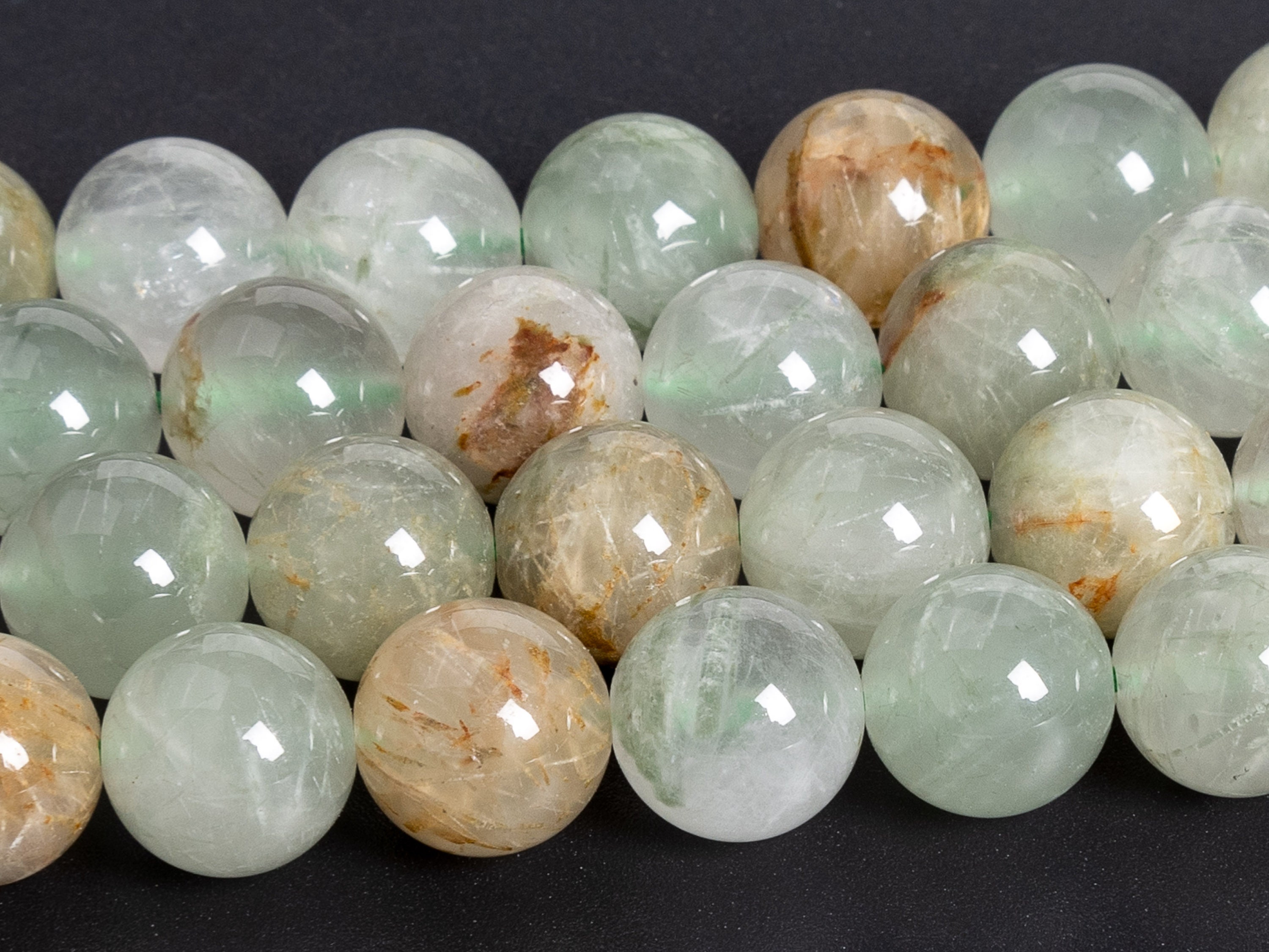 Green Rutilated Quartz Beads Genuine Natural Grade Aaa Gemstone Round Loose Beads 6mm 8mm 10mm Bulk Lot Options