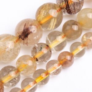 Multicolor Rutilated Quartz Beads Genuine Natural Grade A Gemstone Round Loose Beads 4mm 6mm 8mm Bulk Lot Options