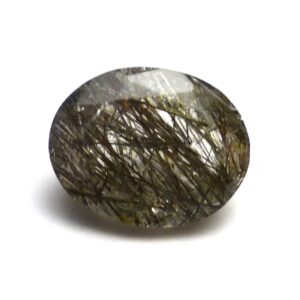 2.325 Carats Rutilated Quartz 10mm X 8mm Loose Gemstone Oval Black Clear Calibrated Engagement Ring Stone - Rutile Hand Cut Crystal One 10x8