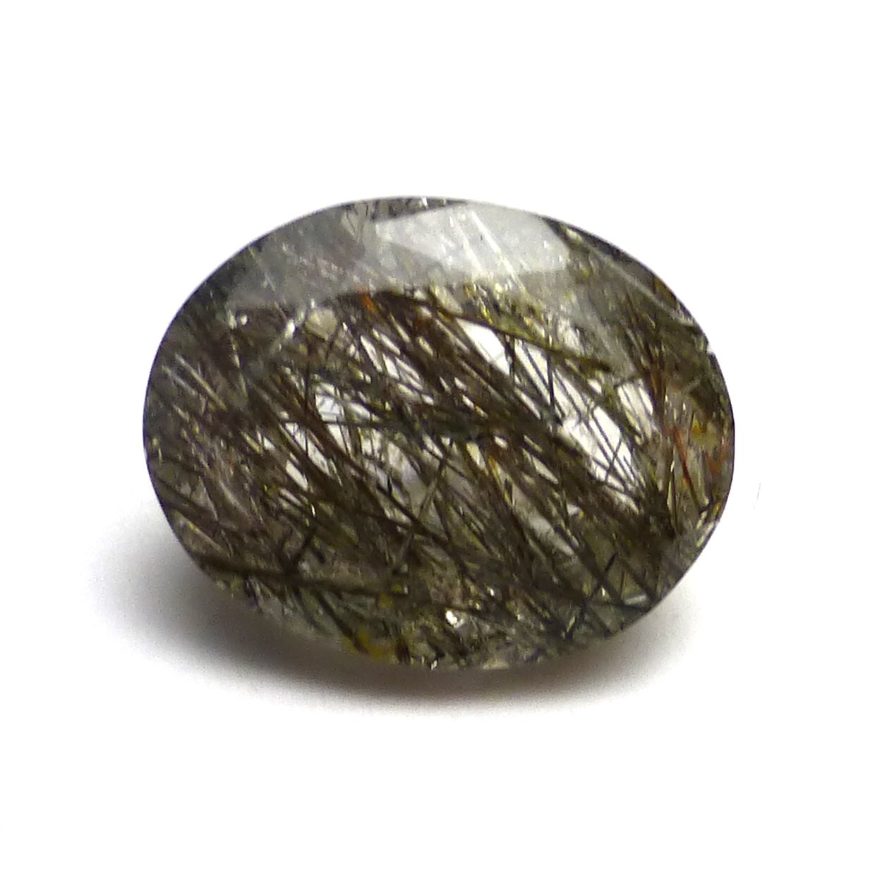 2.325 Carats Rutilated Quartz 10mm X 8mm Loose Gemstone Oval Black Clear Calibrated Engagement Ring Stone - Rutile Hand Cut Crystal One 10x8