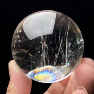 2.48"Natural Golden Rutilated Quartz Crystal Sphere/Tibetan Himalayan Bright Golden Hair crystal/Rainbow Crystal/Reiki Heal Energy Spiritual