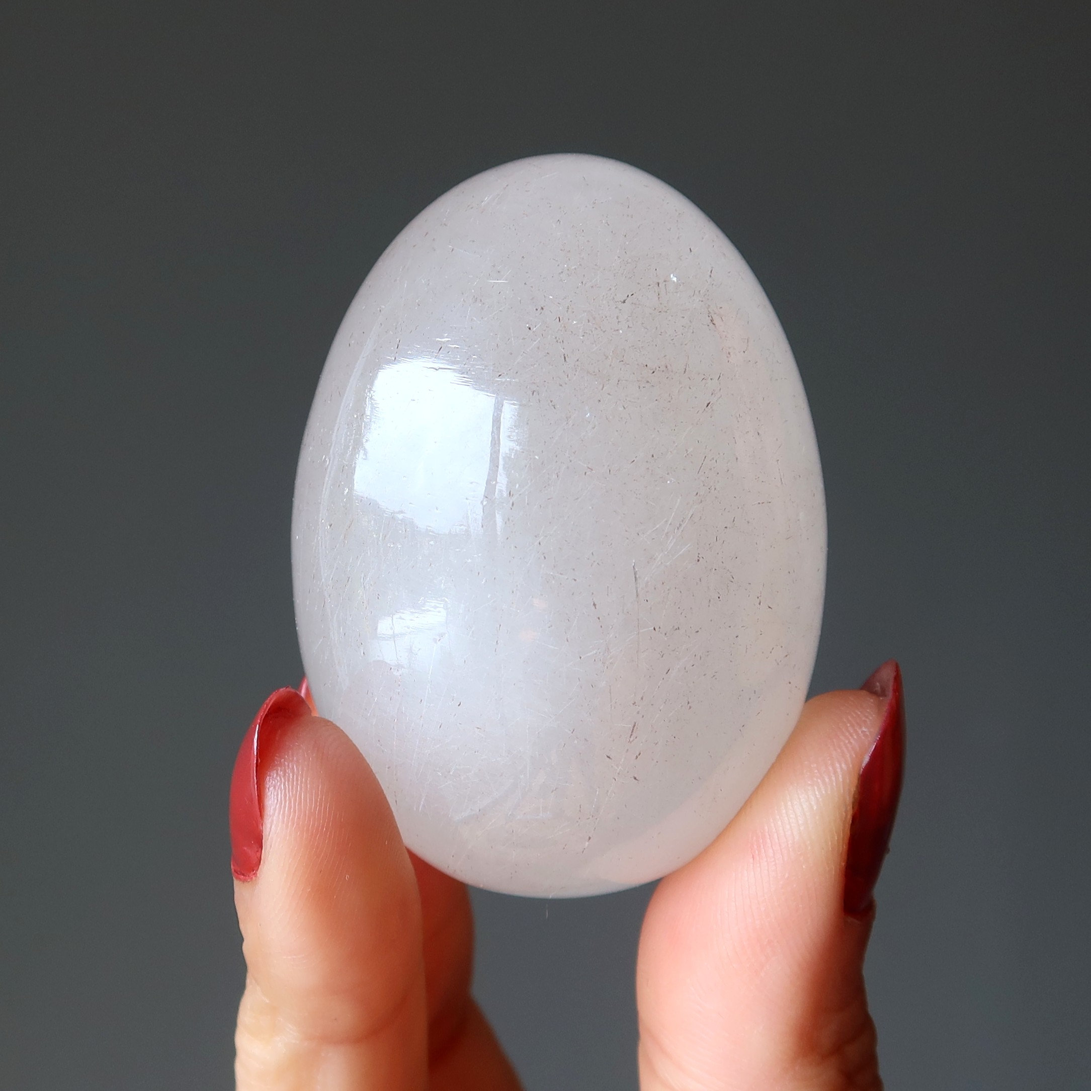 Rutilated Quartz Egg White Divine Crystal Gemstone New Beginnings Stone