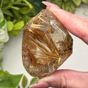 Rutilated Quartz Freeform | 74g | - #3 (polished Raw Gold Crystal Chunk, Crown Chakra, Intuition)