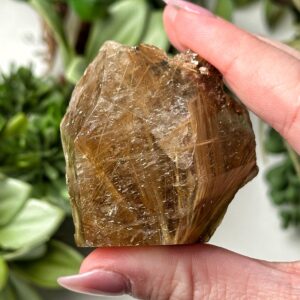 Rutilated Quartz Freeform | 61g | - #5 (polished Raw Gold Crystal Chunk, Crown Chakra, Intuition)