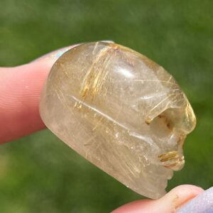 Gold Rutile Quartz Skull | Rutile Skull| | Rutile Crystal Skull | Crystal Mini Skull |