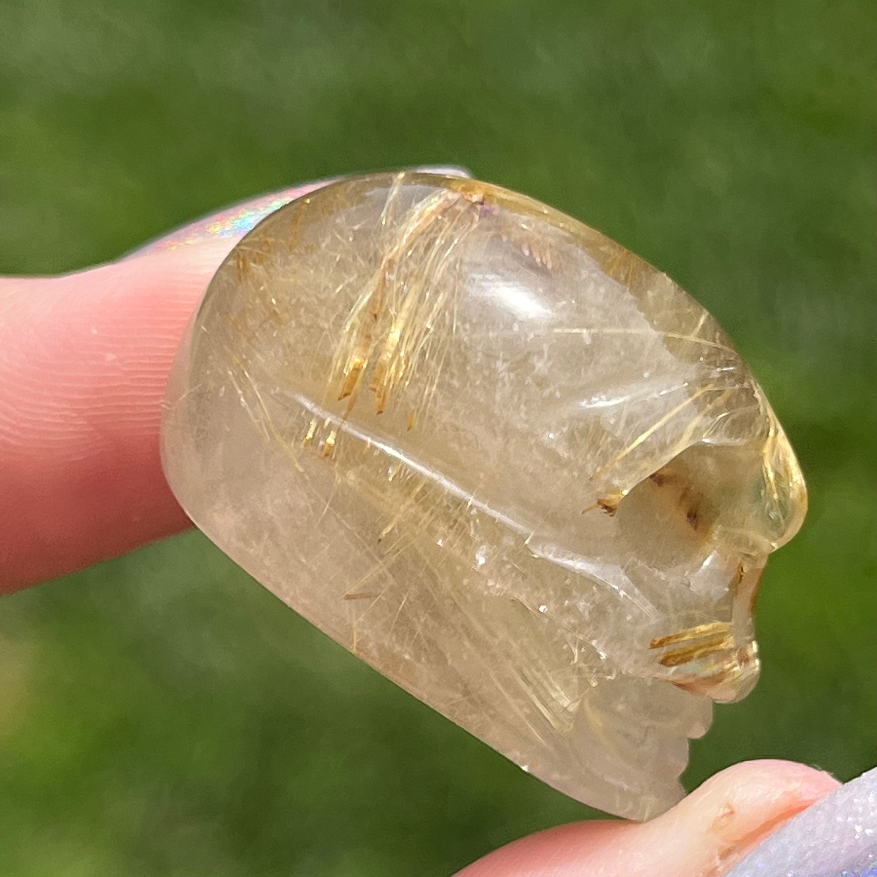 Gold Rutile Quartz Skull | Rutile Skull| | Rutile Crystal Skull | Crystal Mini Skull |